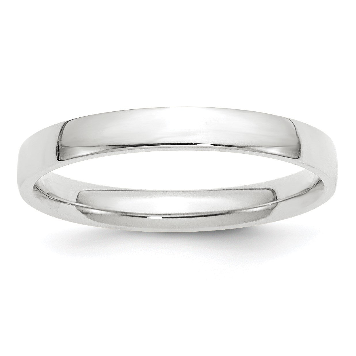 14K Weißgold 3 mm leichter Ehering mit Komfort-Passform