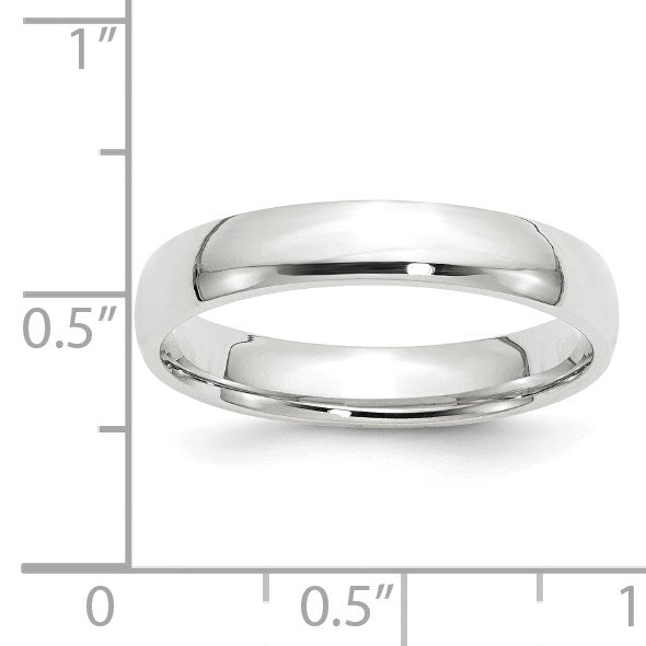Ehering aus 14K Weißgold, 4 mm, leicht, Komfort-Passform