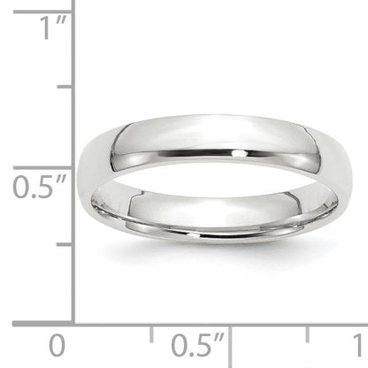 Ehering aus 14K Weißgold, 4 mm, leicht, Komfort-Passform
