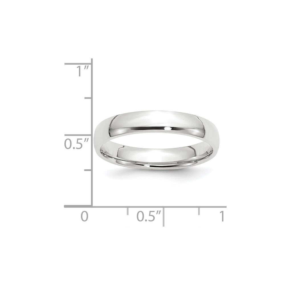 Ehering aus 14K Weißgold, 4 mm, leicht, Komfort-Passform