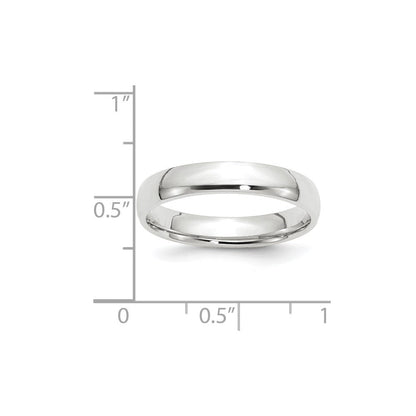 Ehering aus 14K Weißgold, 4 mm, leicht, Komfort-Passform