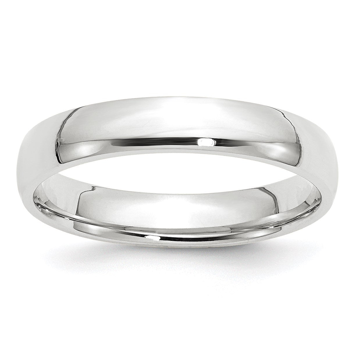Ehering aus 14K Weißgold, 4 mm, leicht, Komfort-Passform