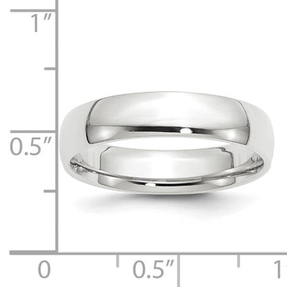 10K Weißgold 5 mm leichter Ehering mit Komfort-Passform