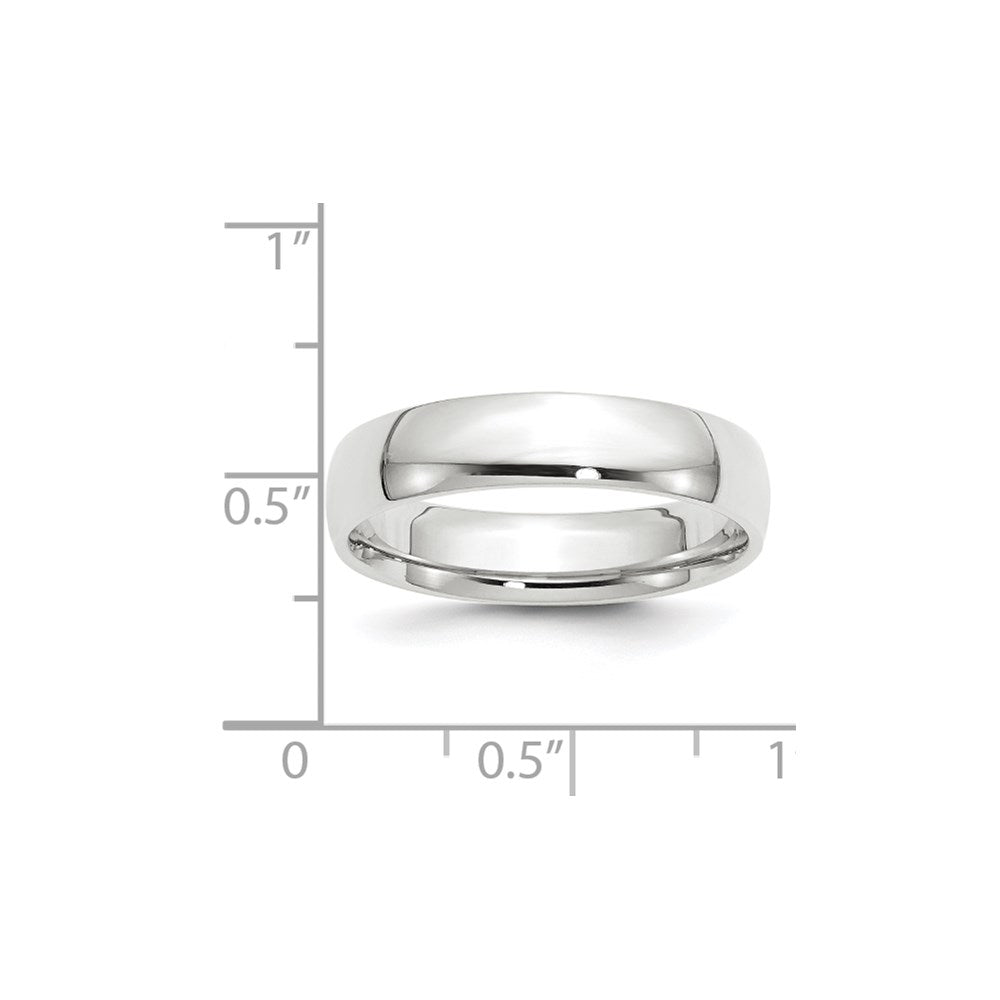 10K Weißgold 5 mm leichter Ehering mit Komfort-Passform