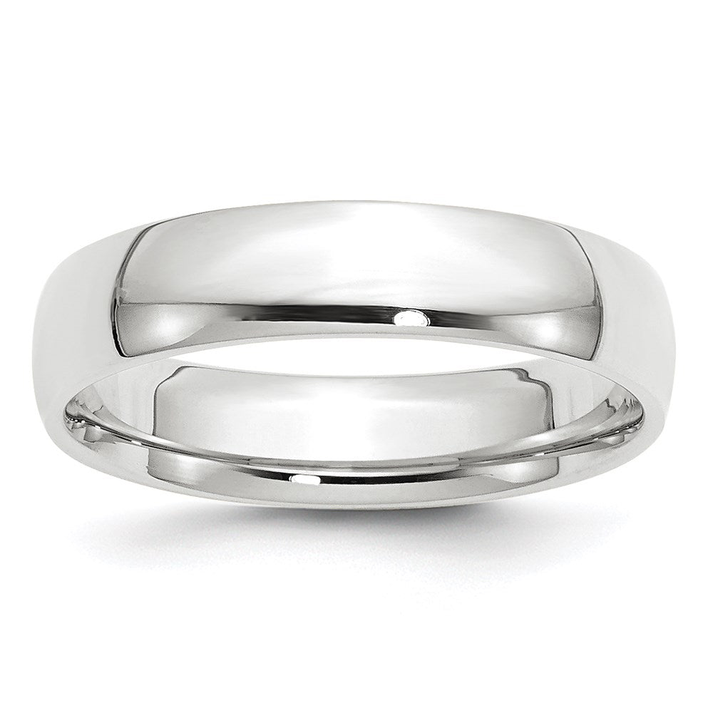 14K Weißgold 5 mm leichter Ehering mit Komfort-Passform