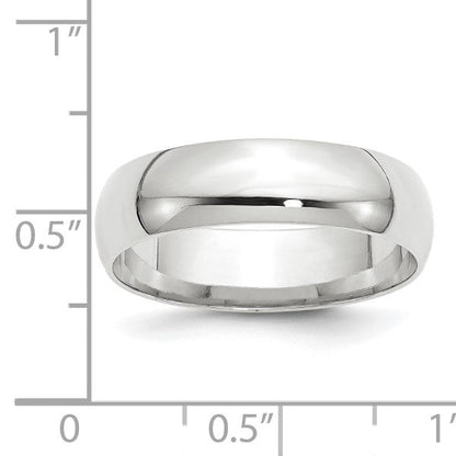 10K Weißgold 6 mm Leichter Ehering mit Komfort-Passform