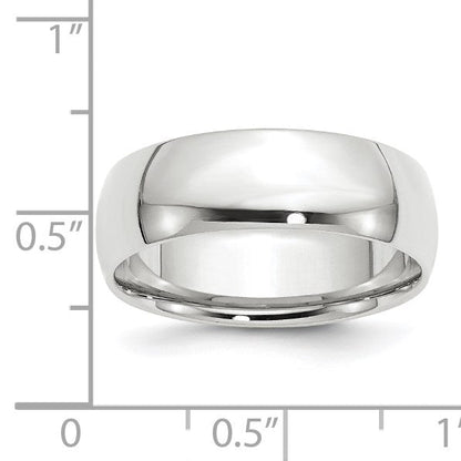 10K Weißgold 7 mm leichter Ehering mit Komfort-Passform