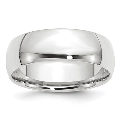 14K Weißgold 7 mm leichter Ehering mit Komfort-Passform