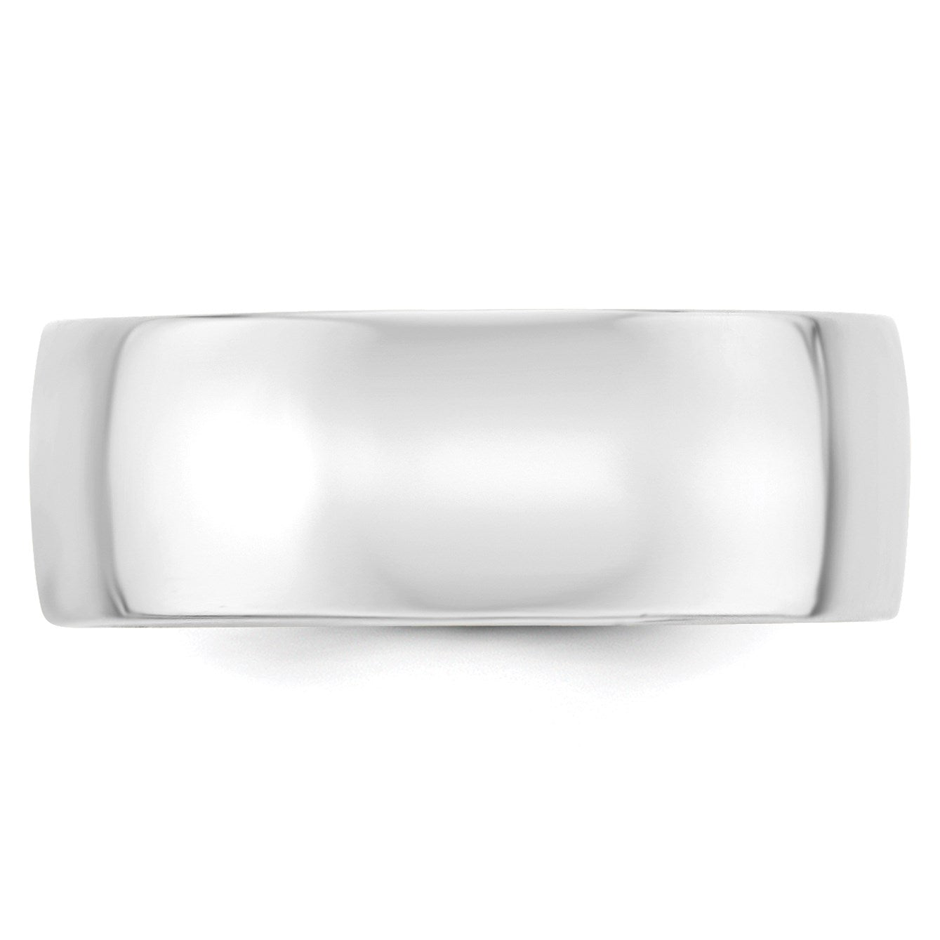 14K Weißgold 8 mm leichter Ehering mit Komfort-Passform