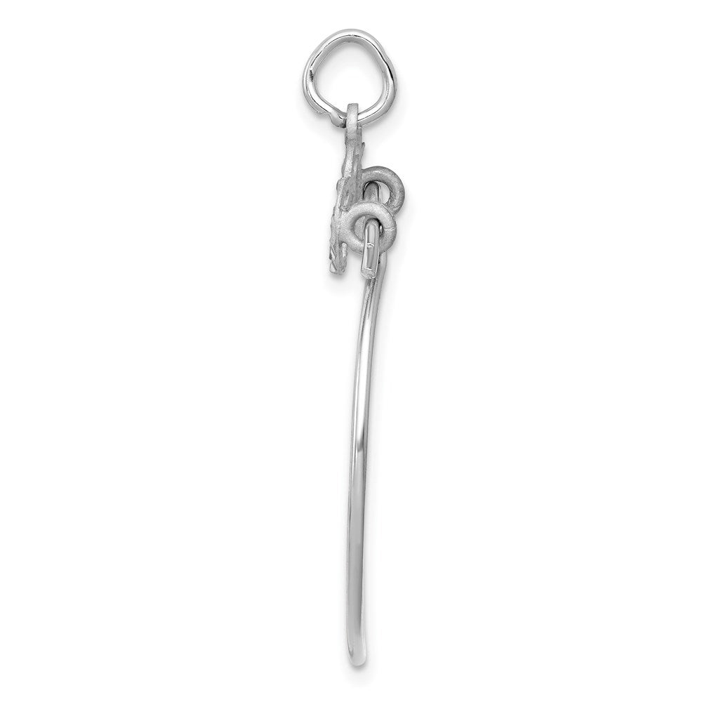 14K Weißgold Herz Charm Halter