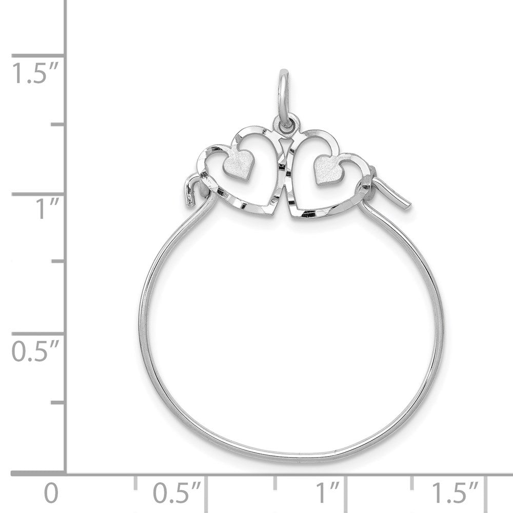 14K Weißgold Herz Charm Halter