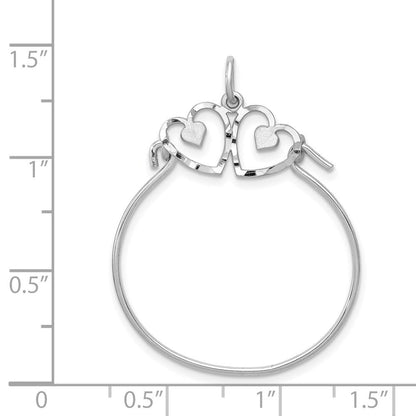 14K Weißgold Herz Charm Halter
