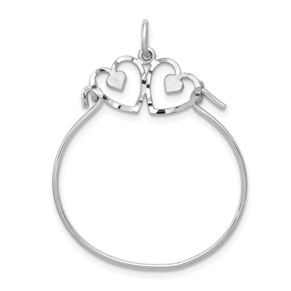 14K Weißgold Herz Charm Halter