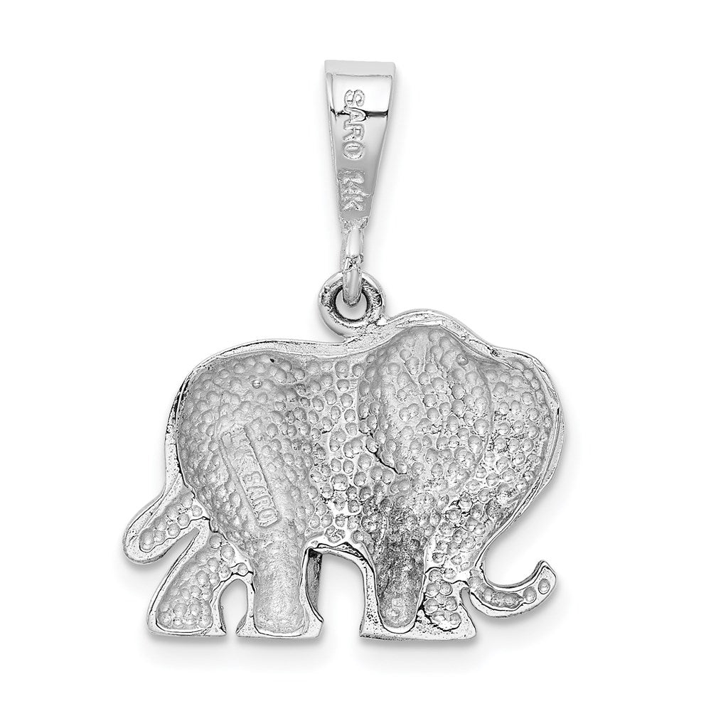 14K Weißgold Elefanten-Charm