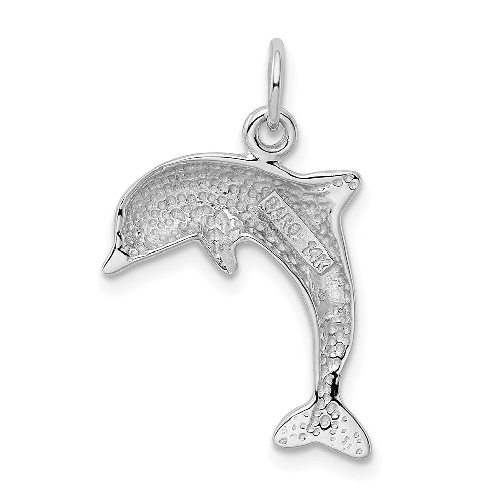 14K Weißgold Delfin Charm