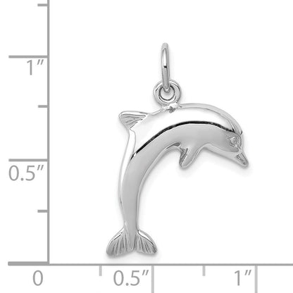 14K Weißgold Delfin Charm