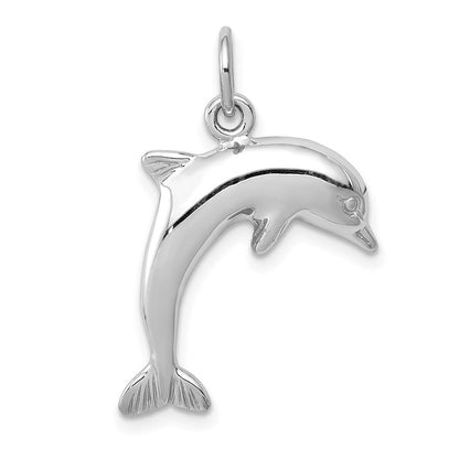14K Weißgold Delfin Charm
