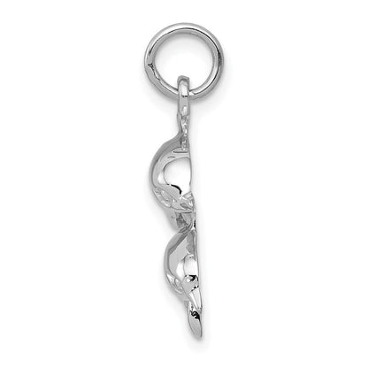 14K Weißgold Delfin-Charm