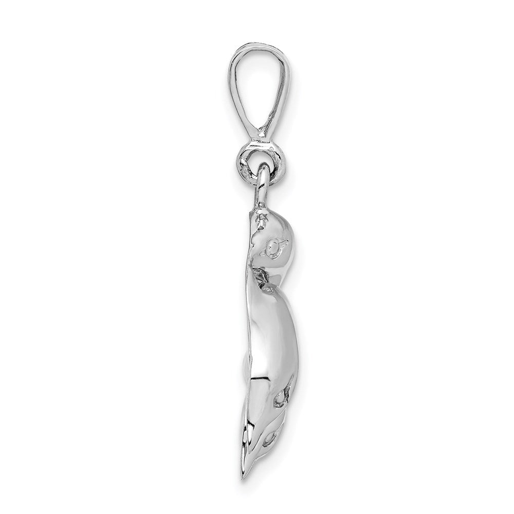 14K Weißgold Delfin-Charm