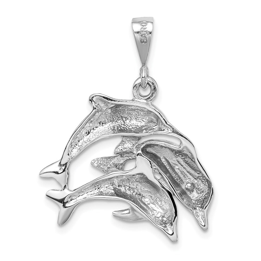 14K Weißgold Delfin-Charm