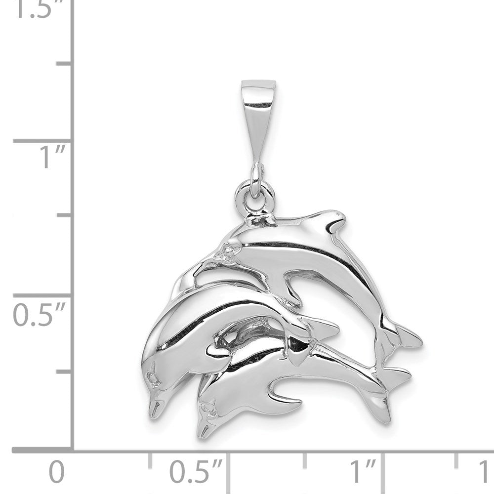 14K Weißgold Delfin-Charm