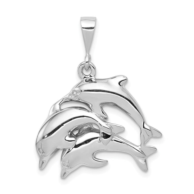 14K Weißgold Delfin-Charm