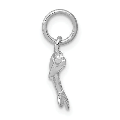14K Weißgold Delfin Charm