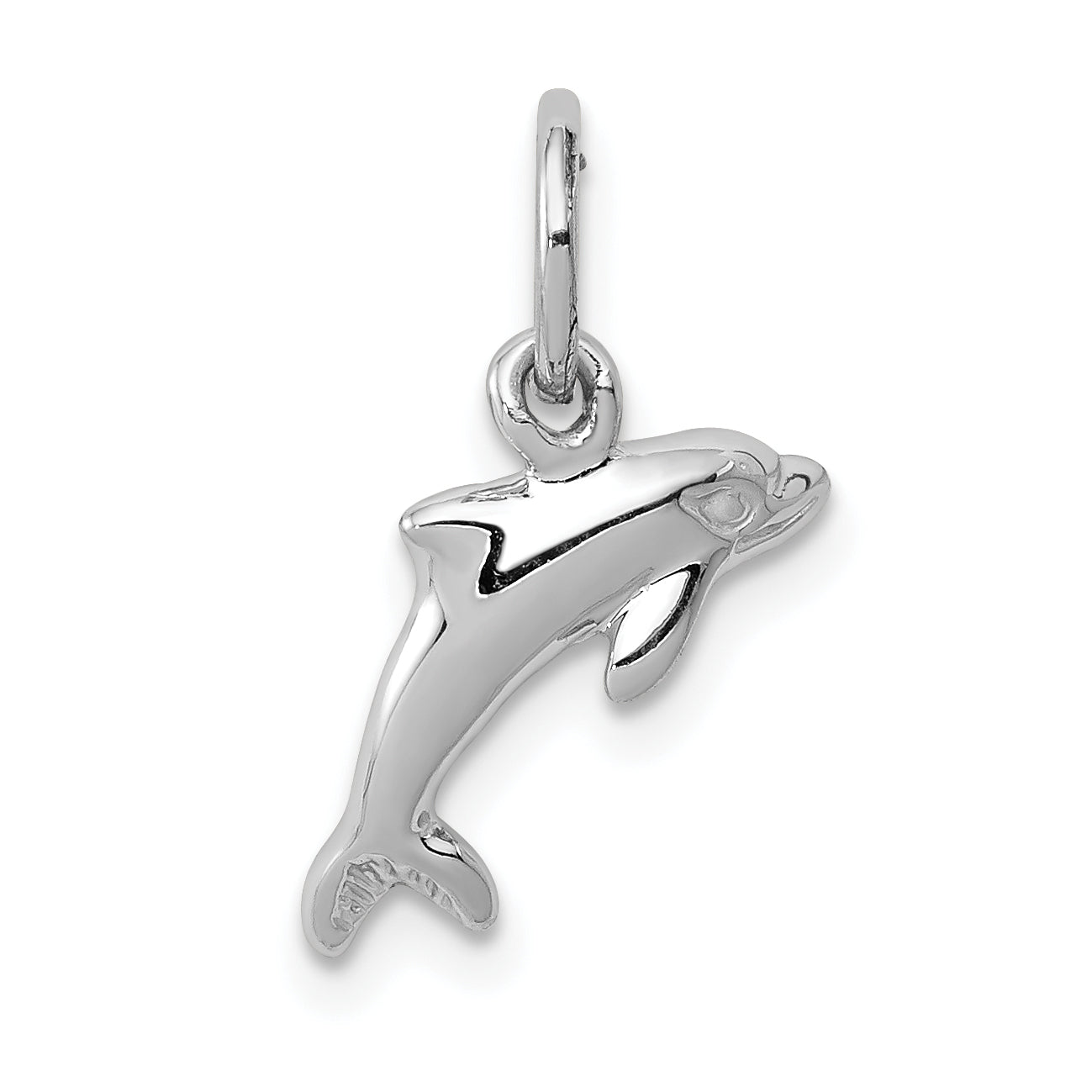 14K Weißgold Delfin Charm