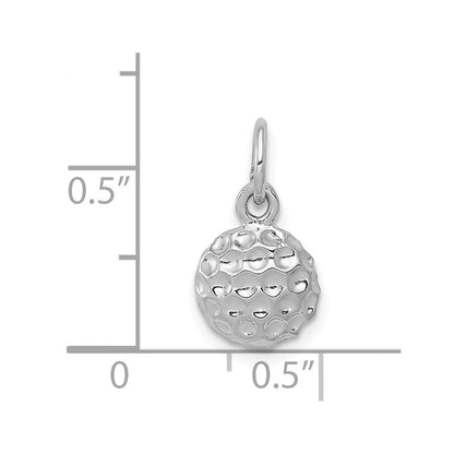 14K Weißgold Golf Kugel Charm