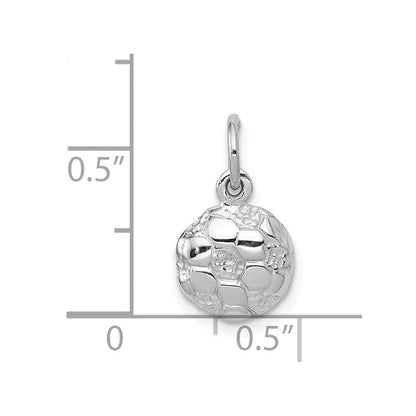 14K Weißgold Fußball Kugel Charm