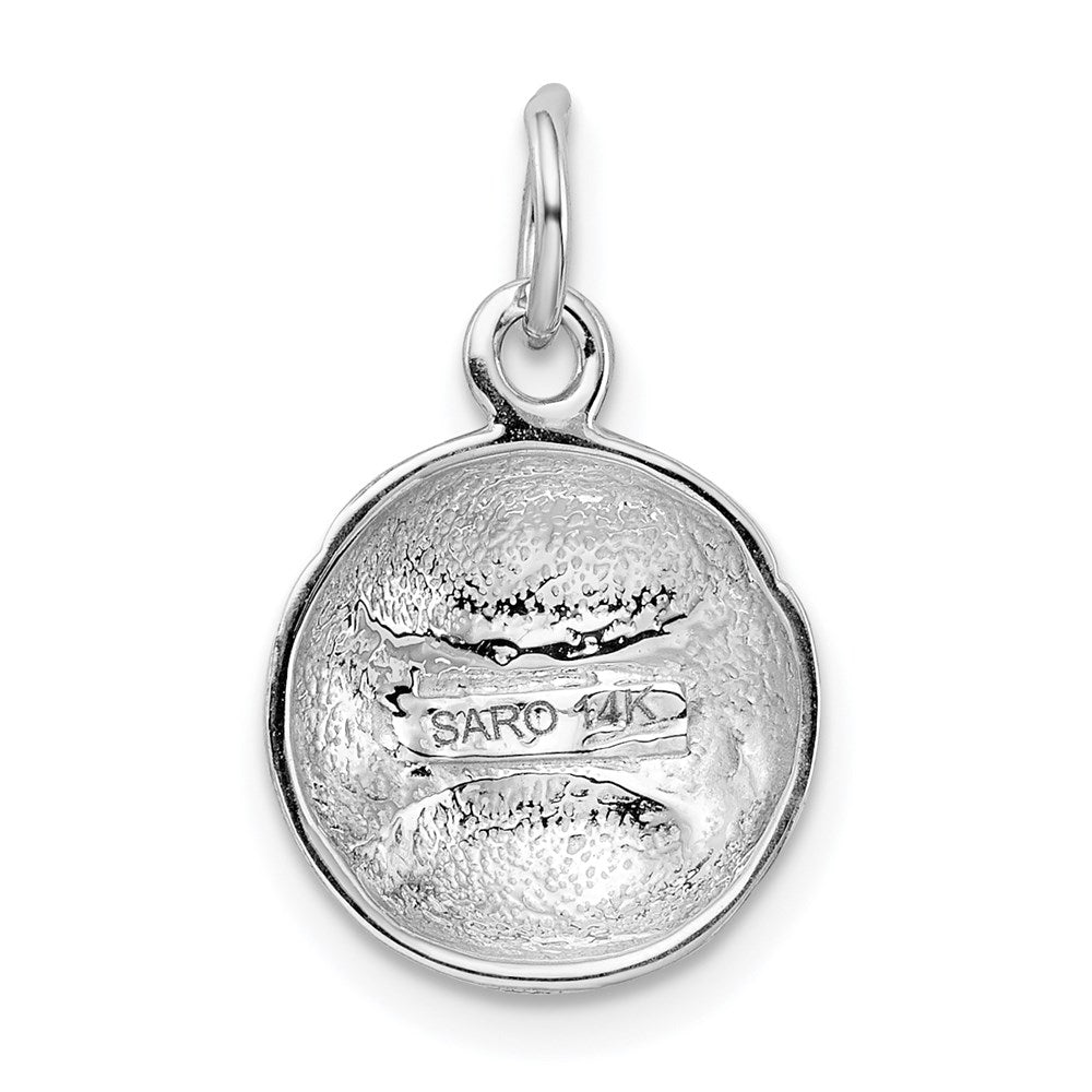 14K Weißgold Baseball-Charm