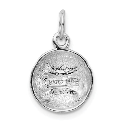 14K Weißgold Baseball-Charm