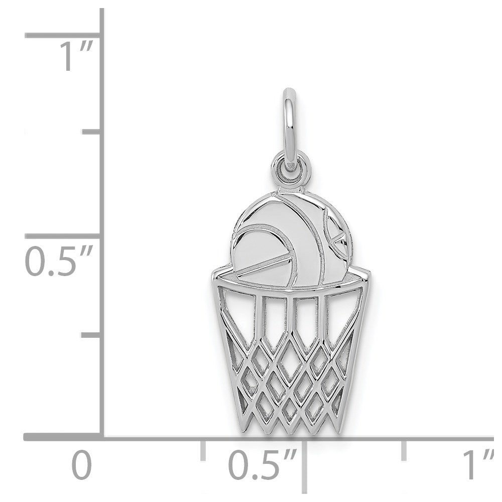 14K Weißgold Basketball Charm