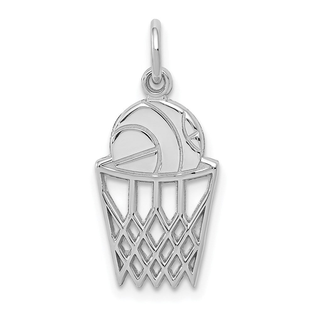 14K Weißgold Basketball Charm