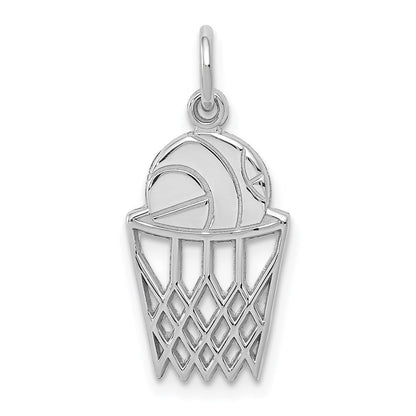 14K Weißgold Basketball Charm