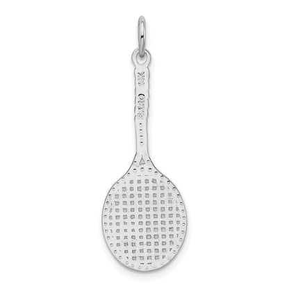 14K Weißgold Tennis Schläger Charm