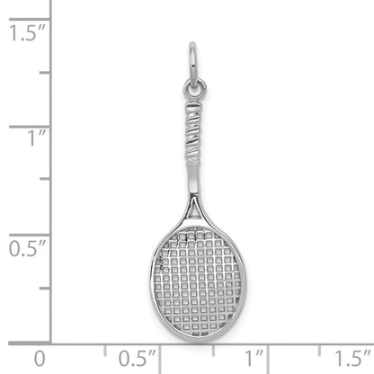 14K Weißgold Tennis Schläger Charm