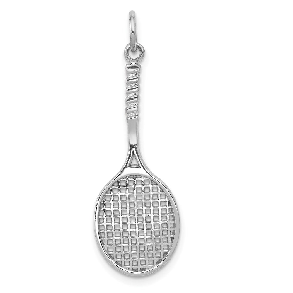 14K Weißgold Tennis Schläger Charm