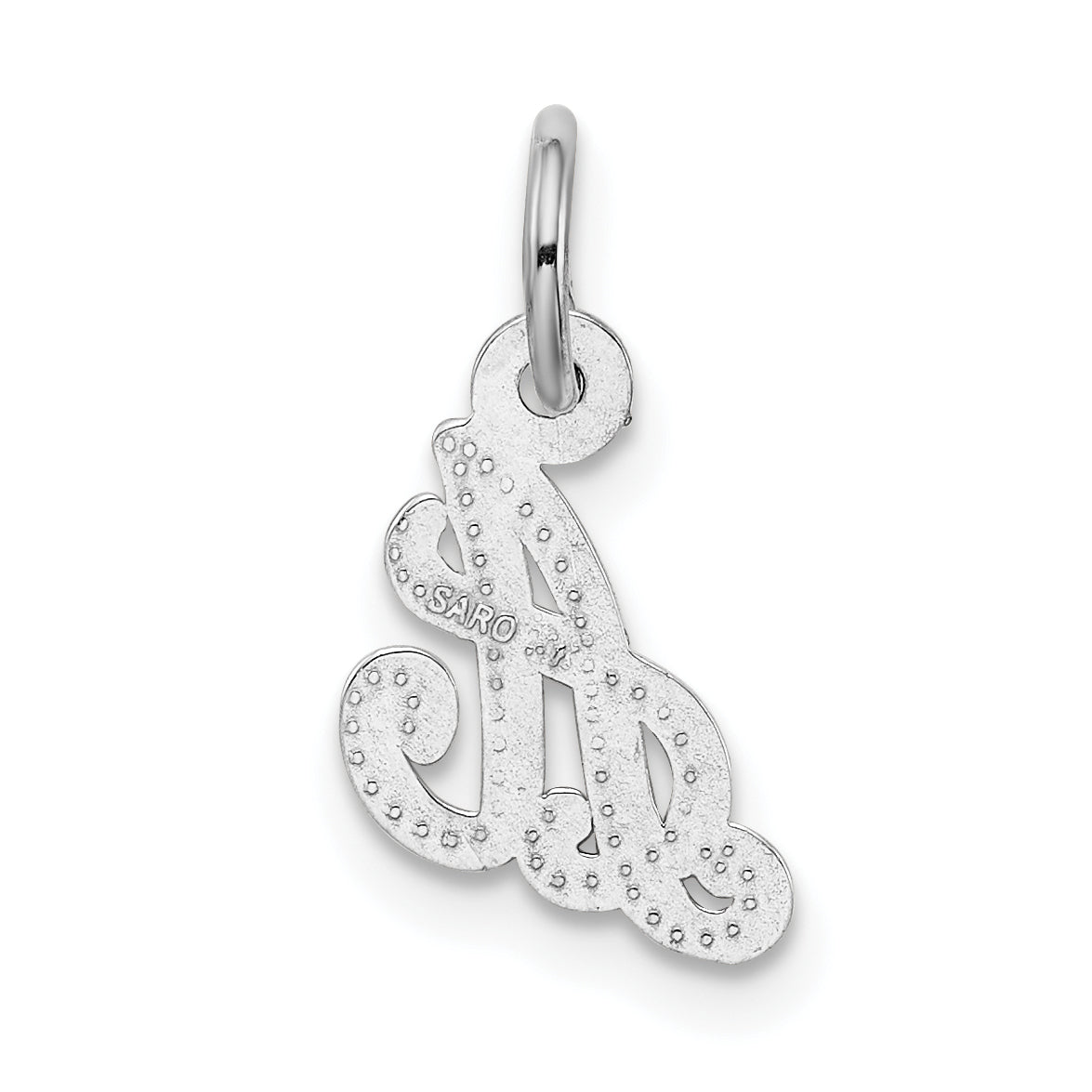 14K Weißgold 14kw Casted Schreibschrift Buchstabe A Initiale Charm