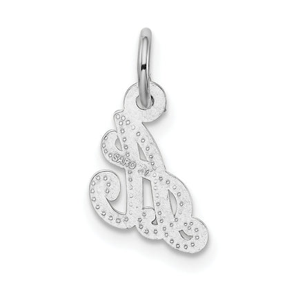 14K Weißgold 14kw Casted Schreibschrift Buchstabe A Initiale Charm