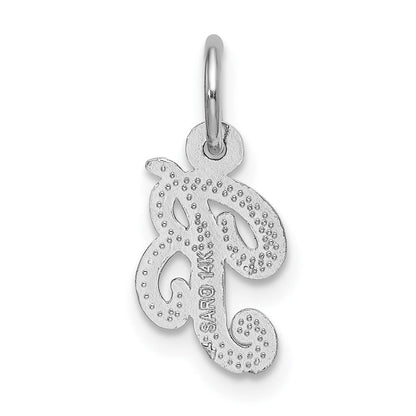 14K Weißgold 14kw Casted Schreibschrift Buchstabe B Initiale Charm