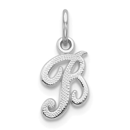 14K Weißgold 14kw Casted Schreibschrift Buchstabe B Initiale Charm