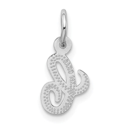 14K Weißgold 14kw Casted Schreibschrift Buchstabe C Initiale Charm