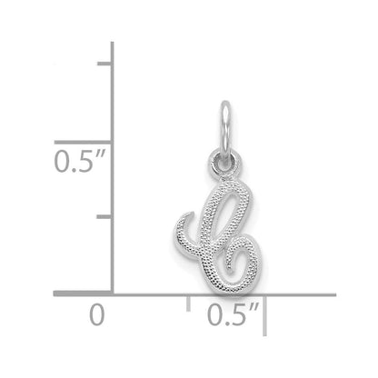 14K Weißgold 14kw Casted Schreibschrift Buchstabe C Initiale Charm