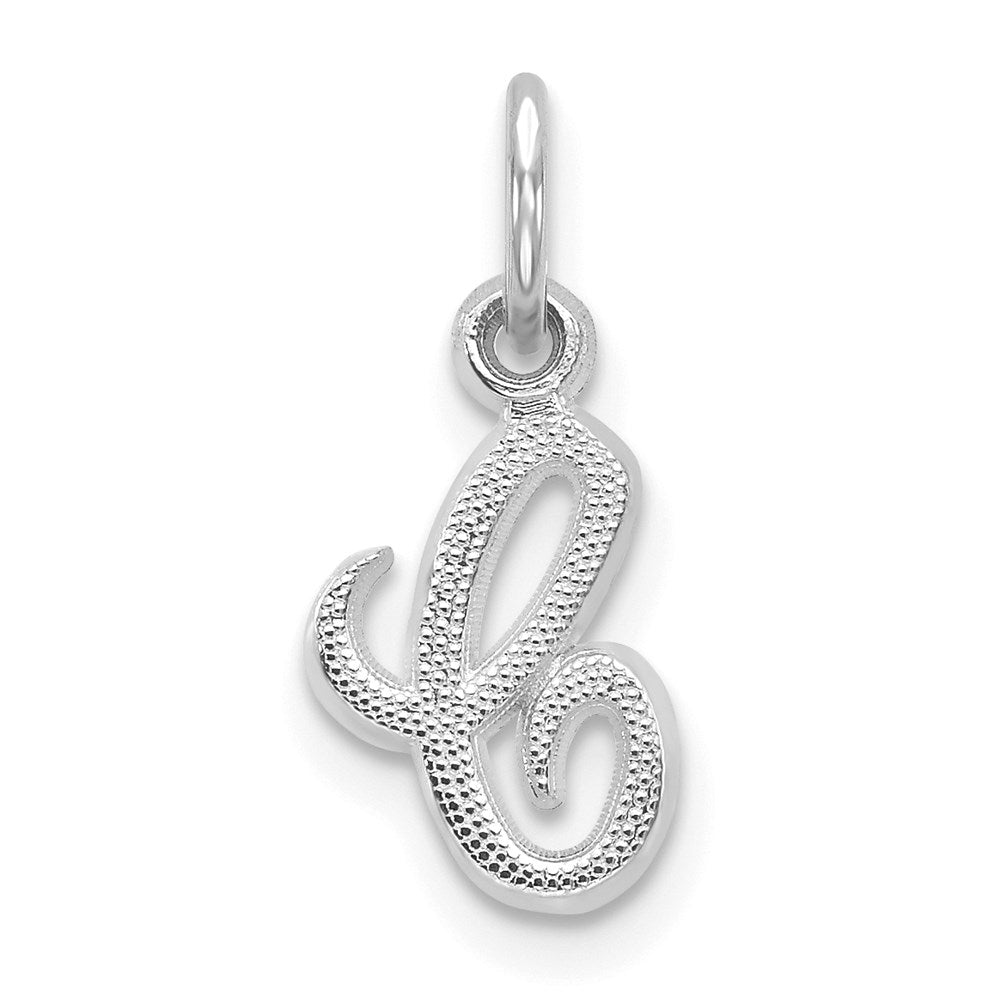 14K Weißgold 14kw Casted Schreibschrift Buchstabe C Initiale Charm
