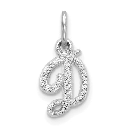 14K Weißgold 14kw Casted Schreibschrift Buchstabe D Initiale Charm