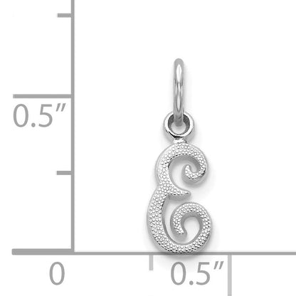 14K Weißgold 14kw Casted Schreibschrift Buchstabe E Initiale Charm