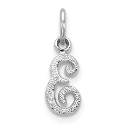 14K Weißgold 14kw Casted Schreibschrift Buchstabe E Initiale Charm