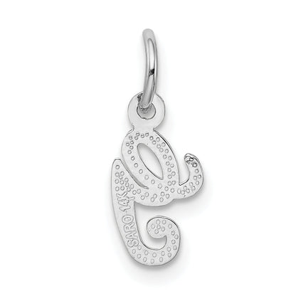 14K Weißgold 14kw Casted Schreibschrift Buchstabe G Initiale Charm