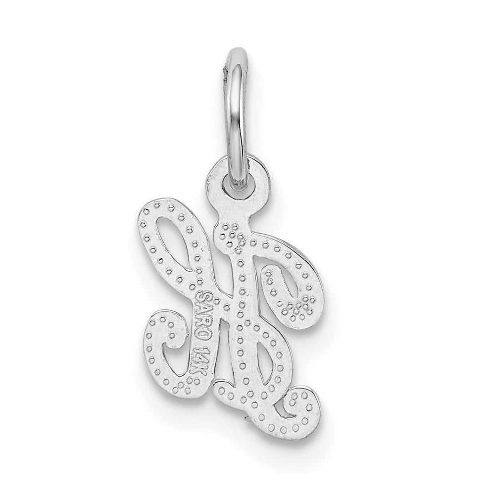 14K Weißgold 14kw Casted Schreibschrift Buchstabe H Initiale Charm